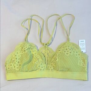 Aerie Lace Bralette with Removable Pads Green Size S NWT